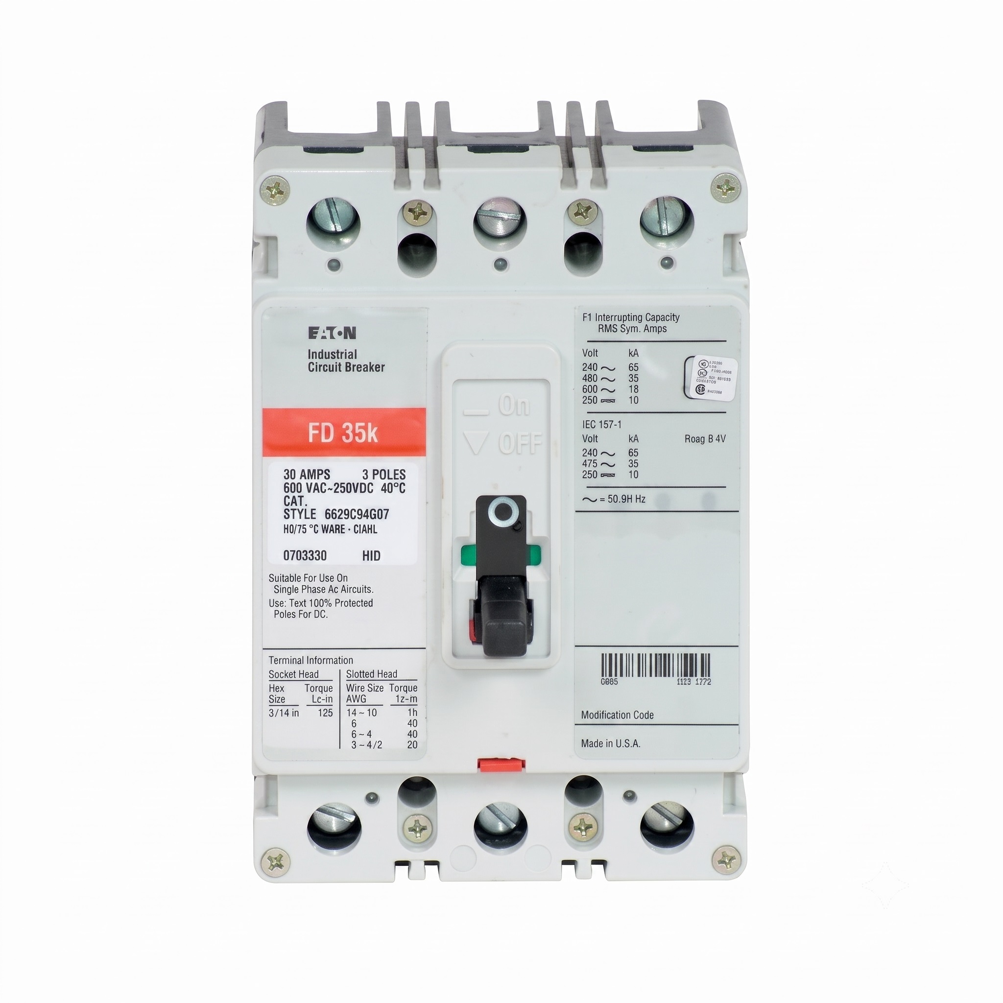 Breaker 3P Serie C 70A Eaton